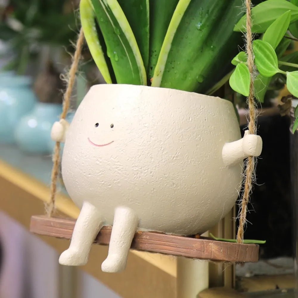 Sunny Smile Hanging Planter Resin Pot Product Image 03