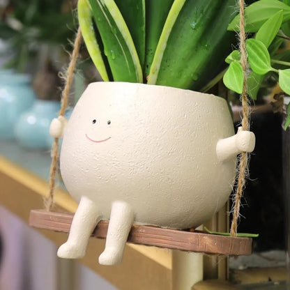 Sunny Smile Hanging Planter Resin Pot Product Image 03
