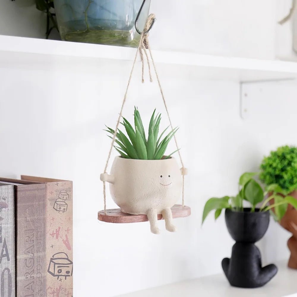 Sunny Smile Hanging Planter Resin Pot Product Image 04