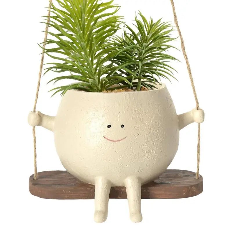 Sunny Smile Hanging Planter Resin Pot Product Image 06