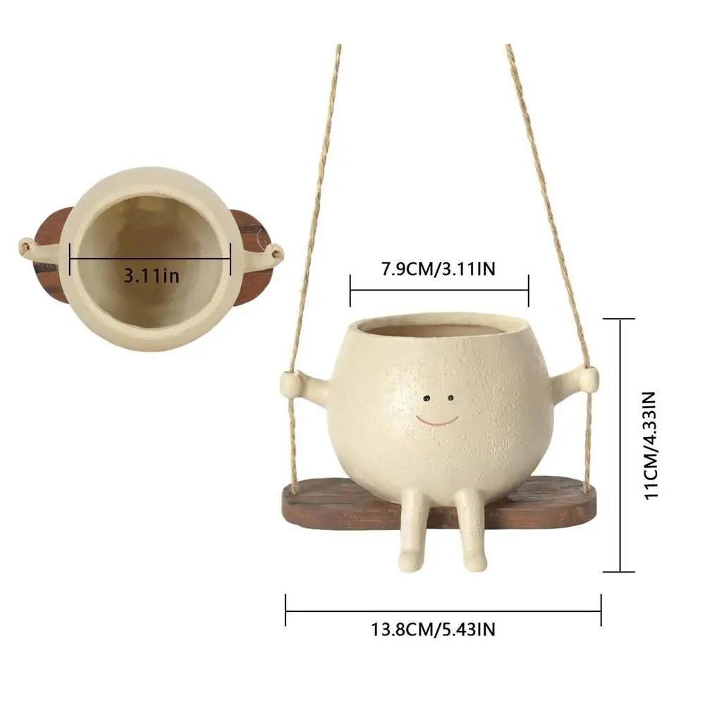 Sunny Smile Hanging Planter Resin Pot Product Image 07