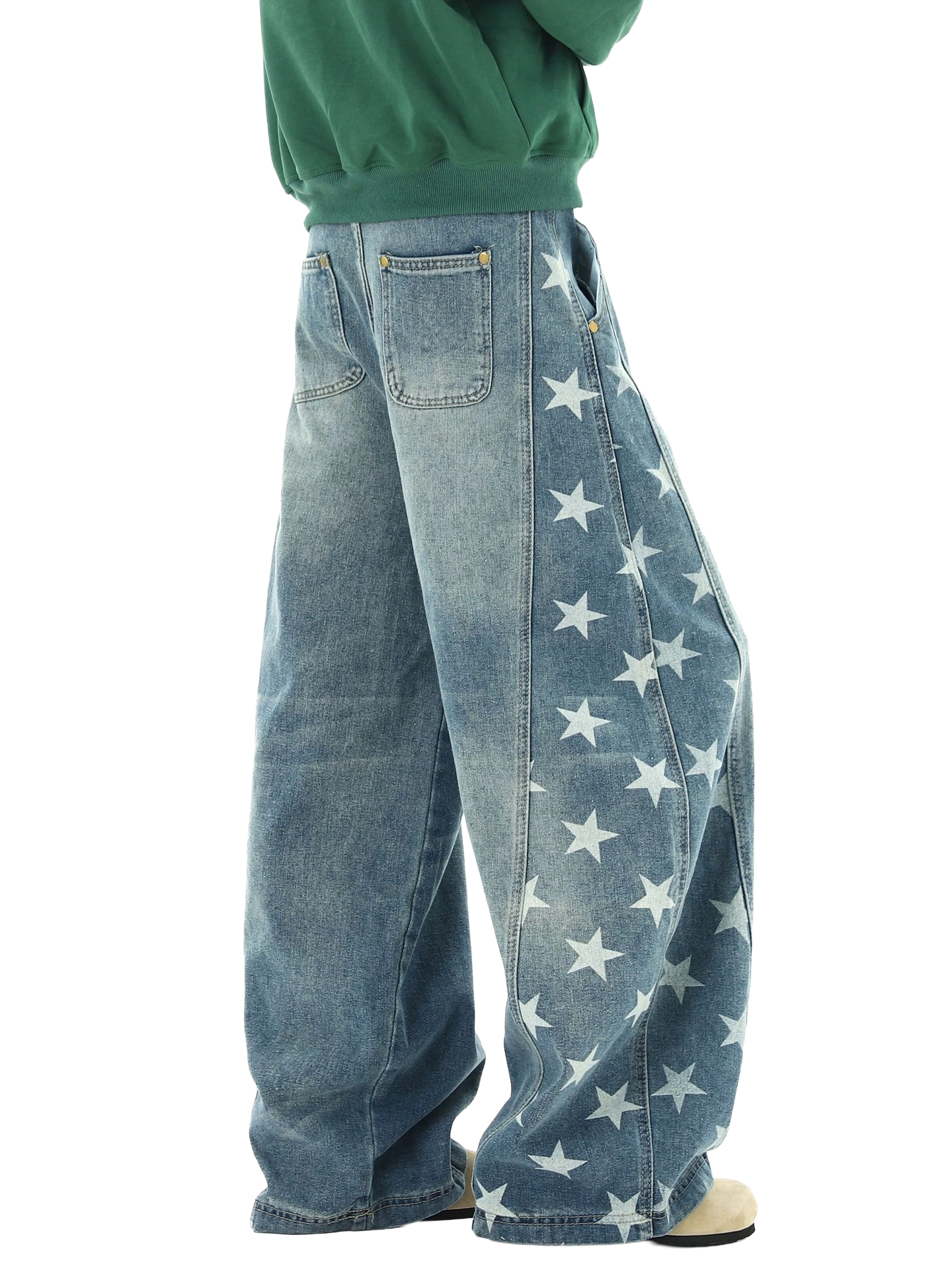 Sway Panel Wide Leg Lightweight Denim Jeans Product Image 02