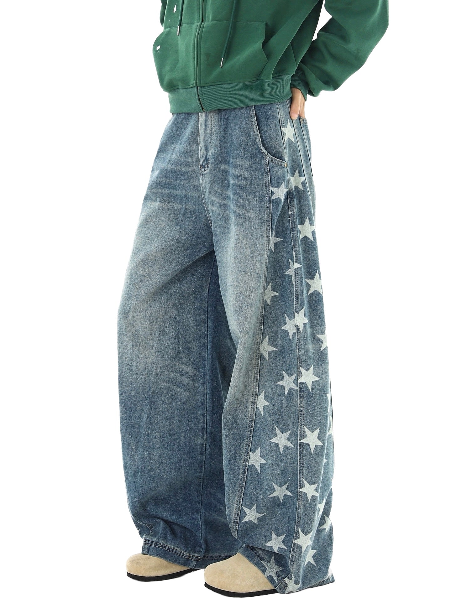 Sway Panel Wide Leg Lightweight Denim Jeans Product Image 03