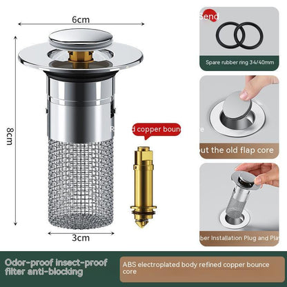 Swiftseal Pop Up Drain Stopper Hair Filter Product Image 05