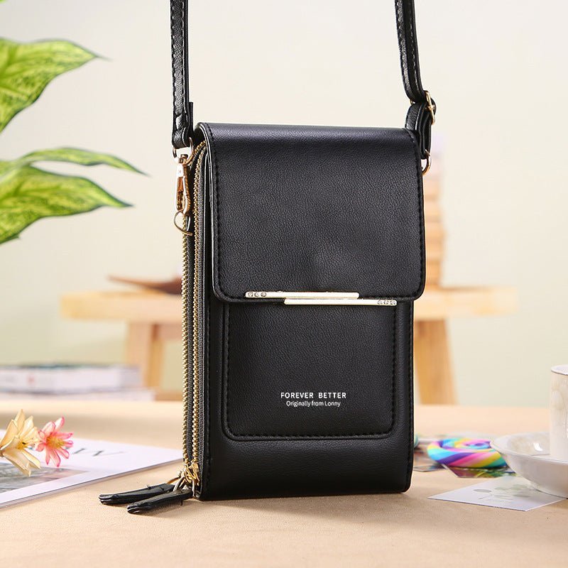 Talia Phone Crossbody Pouch Pu Leather Zipper Wallet Product Image 01