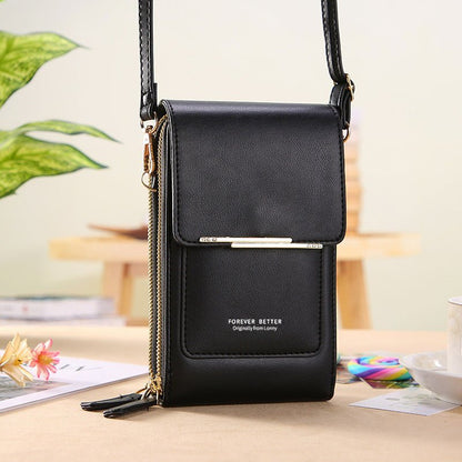 Talia Phone Crossbody Pouch Pu Leather Zipper Wallet Product Image 01