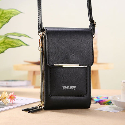 Talia Phone Crossbody Pouch Pu Leather Zipper Wallet Product Image 01