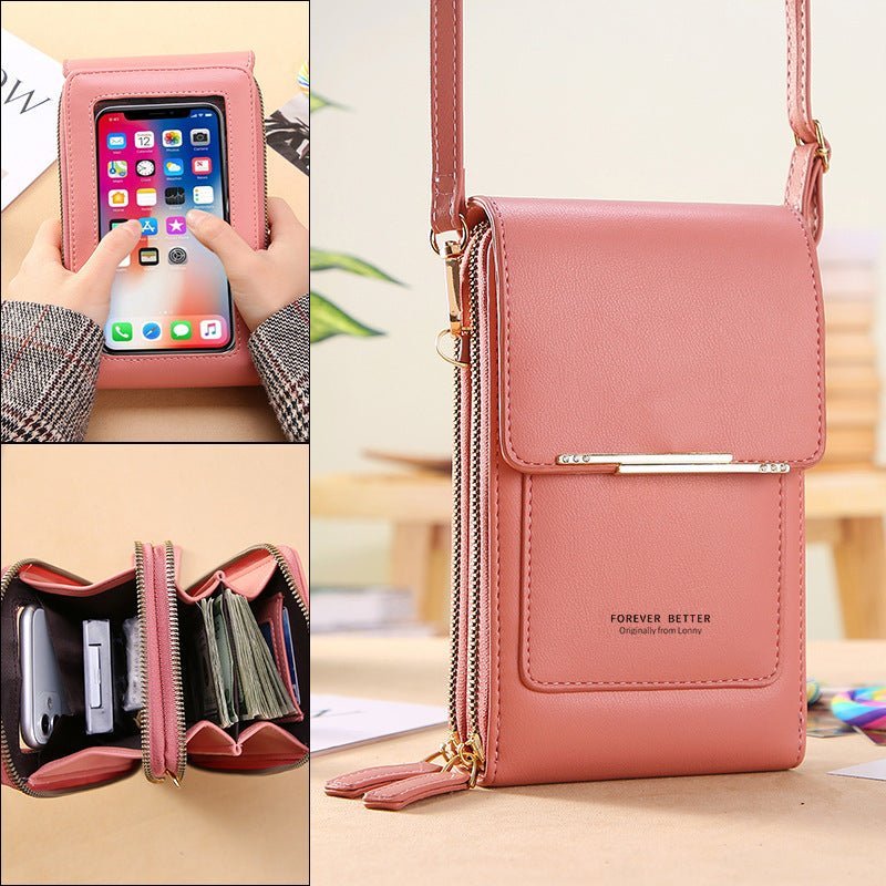 Talia Phone Crossbody Pouch Pu Leather Zipper Wallet Product Image 02
