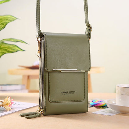 Talia Phone Crossbody Pouch Pu Leather Zipper Wallet Product Image 05