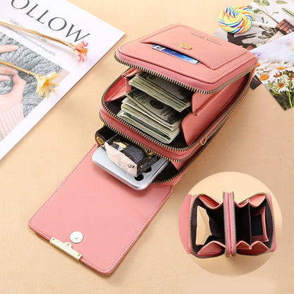 Talia Phone Crossbody Pouch Pu Leather Zipper Wallet Product Image 08