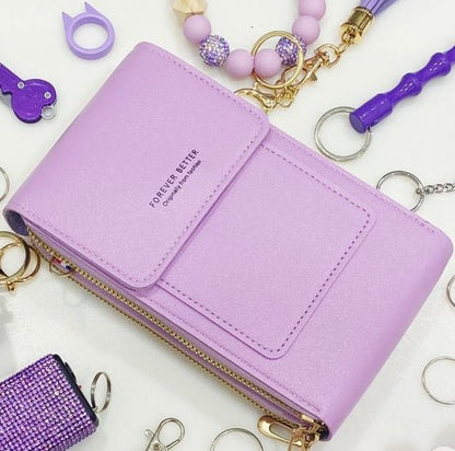 Talia Phone Crossbody Pouch Pu Leather Zipper Wallet Product Image 10