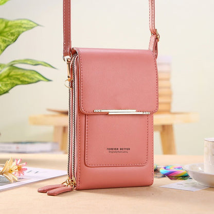 Talia Phone Crossbody Pouch Pu Leather Zipper Wallet Product Image 11