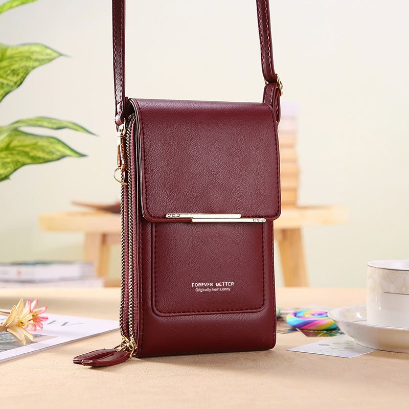Talia Phone Crossbody Pouch Pu Leather Zipper Wallet Product Image 13