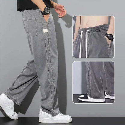 Terra Wide Leg Tencel Elastic Waist Pants Product Image 02