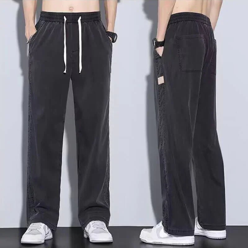 Terra Wide Leg Tencel Elastic Waist Pants Product Image 03
