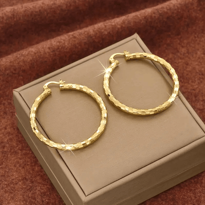 Textured Round Hoop Earrings Product Image 01