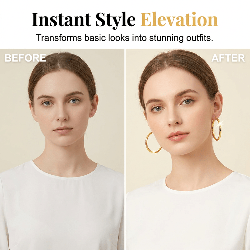 Textured Round Hoop Earrings Product Image 06