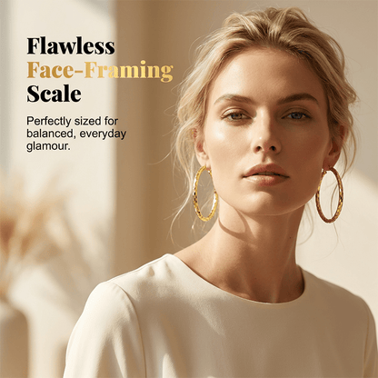 Textured Round Hoop Earrings Product Image 07