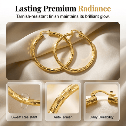 Textured Round Hoop Earrings Product Image 08