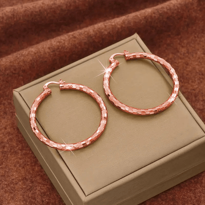 Textured Round Hoop Earrings Product Image 10