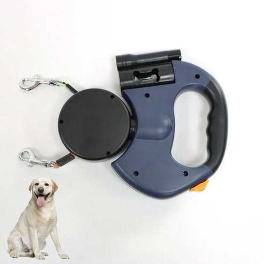 Trailease Dual Retractable Dog Leash Led Swivel Product Image 01