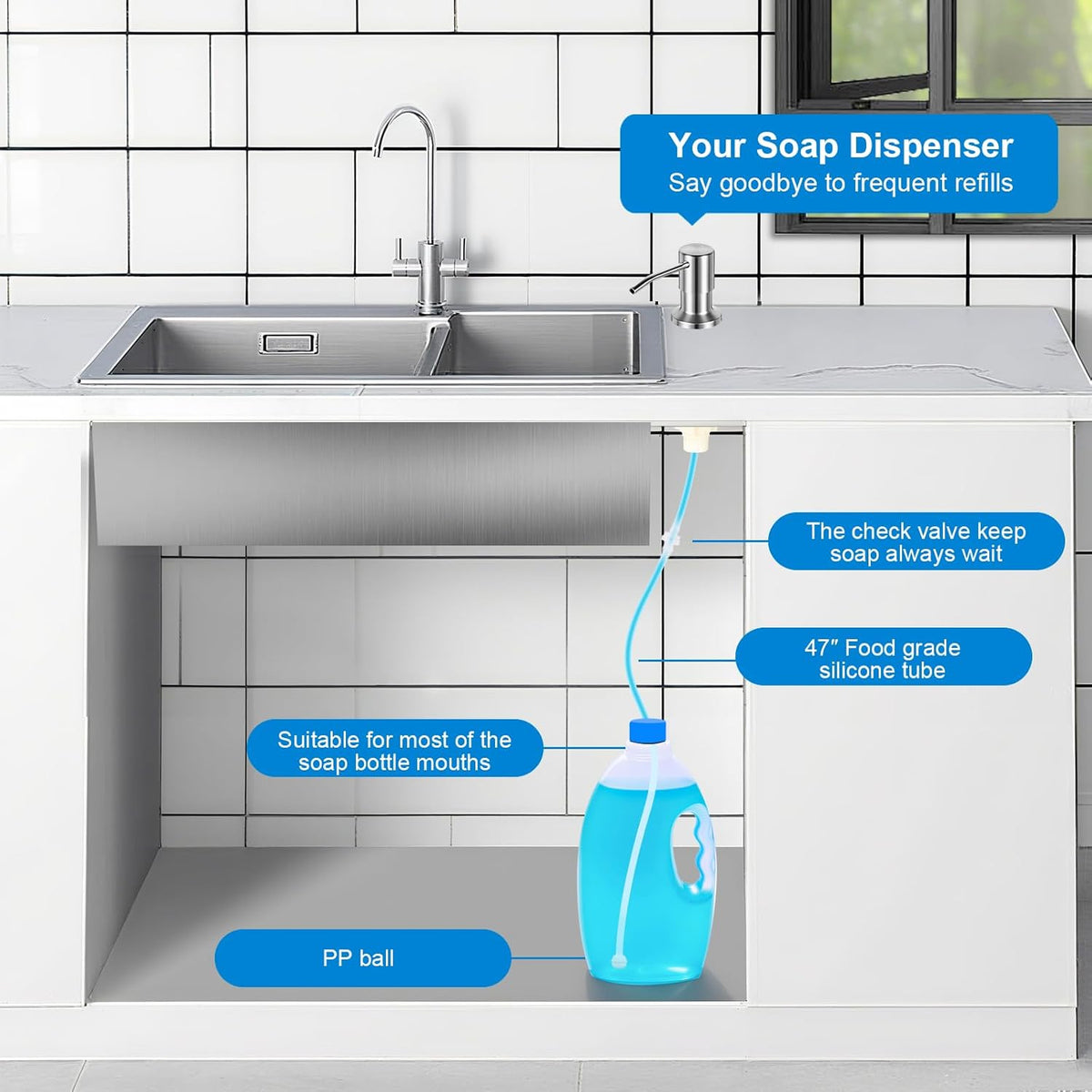 Under Sink Kitchen Soap Dispenser Product Image 04