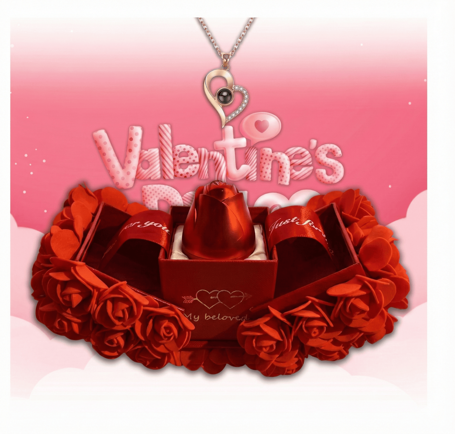 Velora Preserved Rose Pendant Keepsake Set Product Image 01