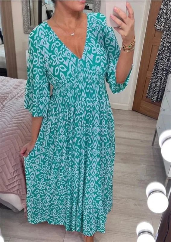 Virelle Floral Midi Loose Fit Dress Product Image 02