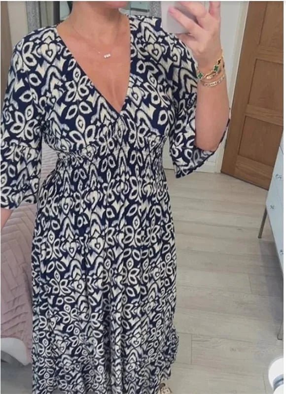 Virelle Floral Midi Loose Fit Dress Product Image 03