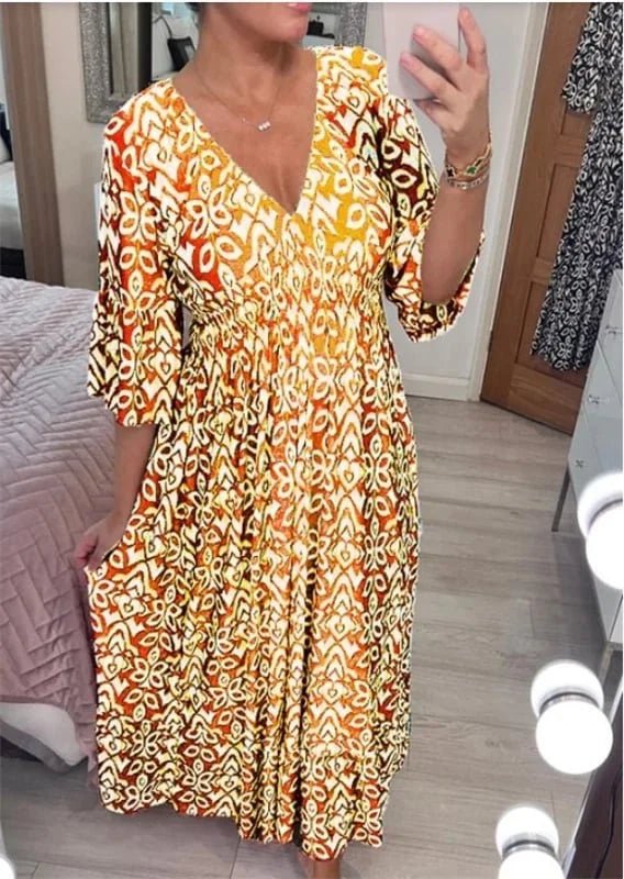 Virelle Floral Midi Loose Fit Dress Product Image 05