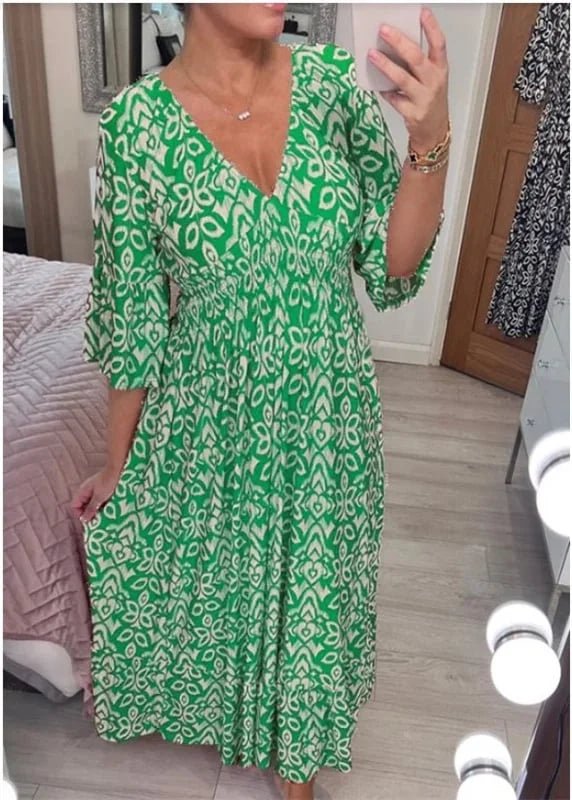 Virelle Floral Midi Loose Fit Dress Product Image 06
