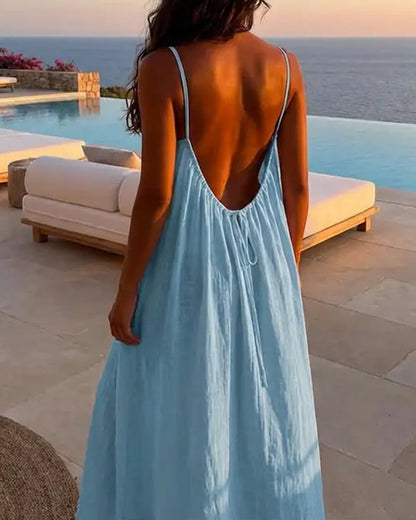 Willow Backless Cotton Summer Dress Product Image 05