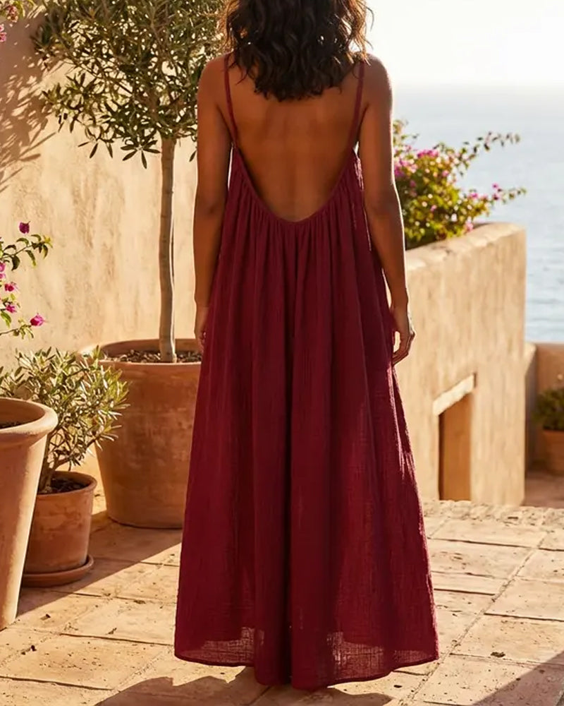 Willow Backless Cotton Summer Dress Product Image 07