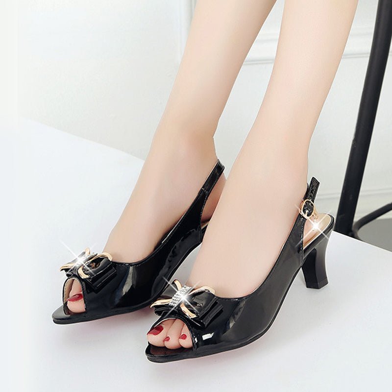 Willow Bow Peep Toe Slingback Sandals Product Image 06