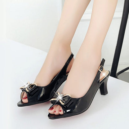 Willow Bow Peep Toe Slingback Sandals Product Image 06