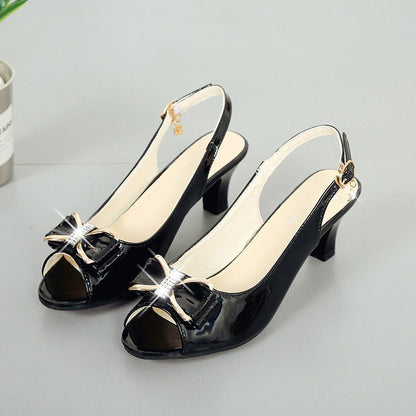Willow Bow Peep Toe Slingback Sandals Product Image 11