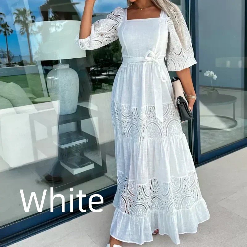 Willow Patchwork Tie Waist Maxi Dress Product Image 01
