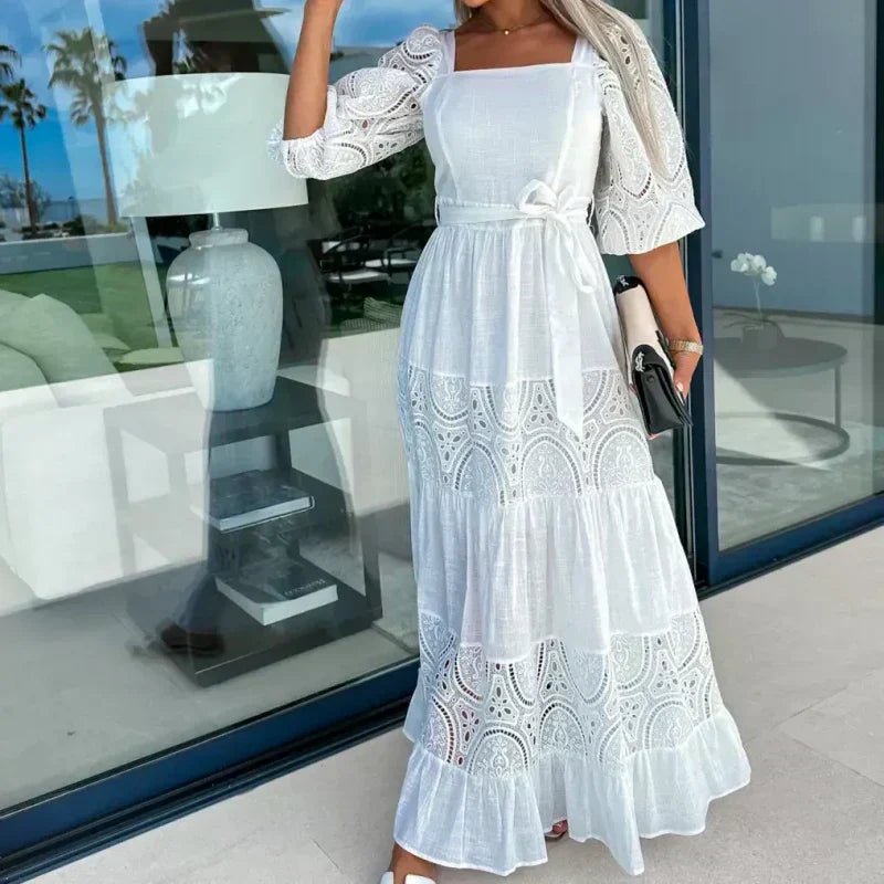 Willow Patchwork Tie Waist Maxi Dress Product Image 06
