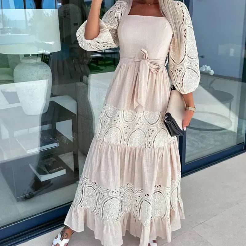 Willow Patchwork Tie Waist Maxi Dress Product Image 07