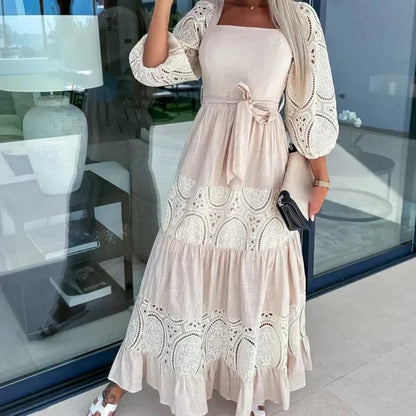 Willow Patchwork Tie Waist Maxi Dress Product Image 07