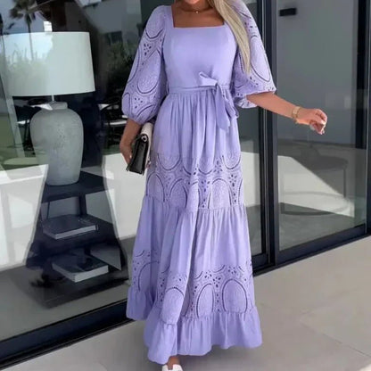 Willow Patchwork Tie Waist Maxi Dress Product Image 08