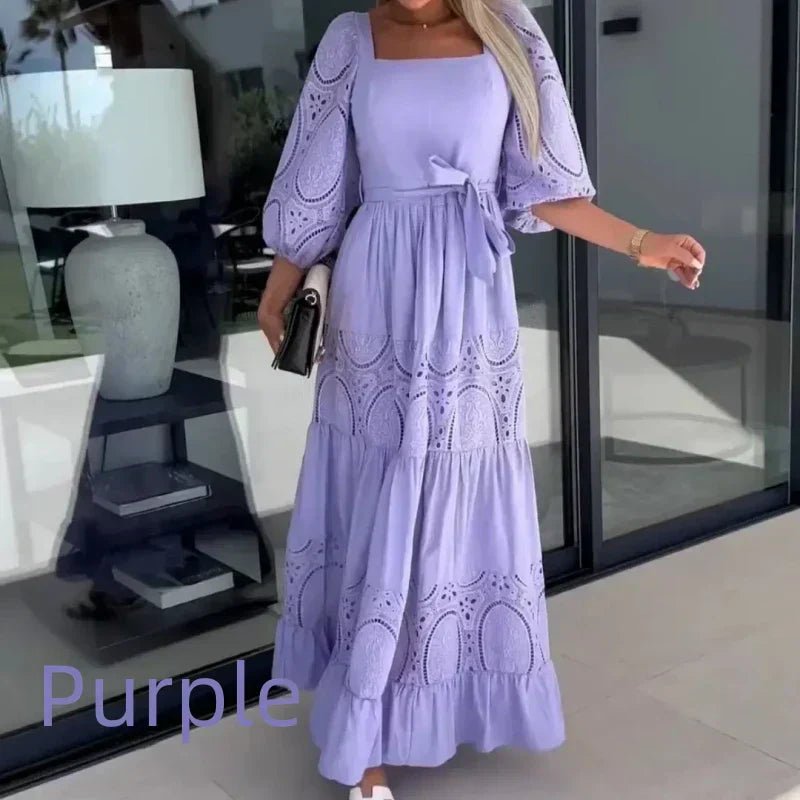 Willow Patchwork Tie Waist Maxi Dress Product Image 10