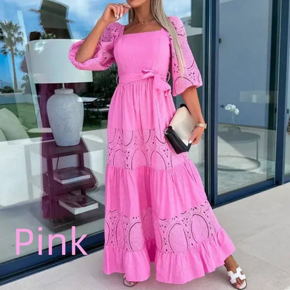 Willow Patchwork Tie Waist Maxi Dress Product Image 11