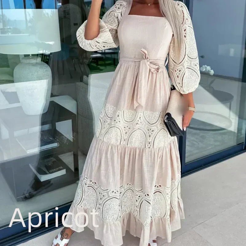 Willow Patchwork Tie Waist Maxi Dress Product Image 12