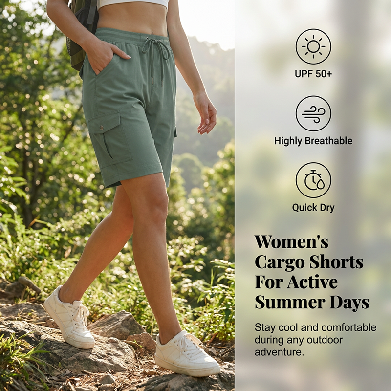 Willow Quick Dry Womens Cargo Shorts Product Image 02