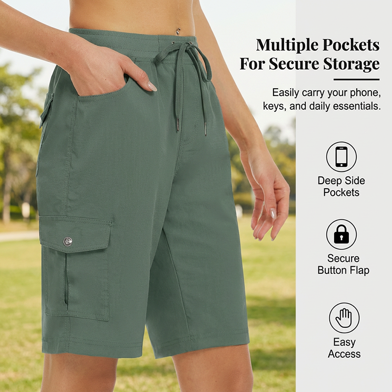 Willow Quick Dry Womens Cargo Shorts Product Image 03