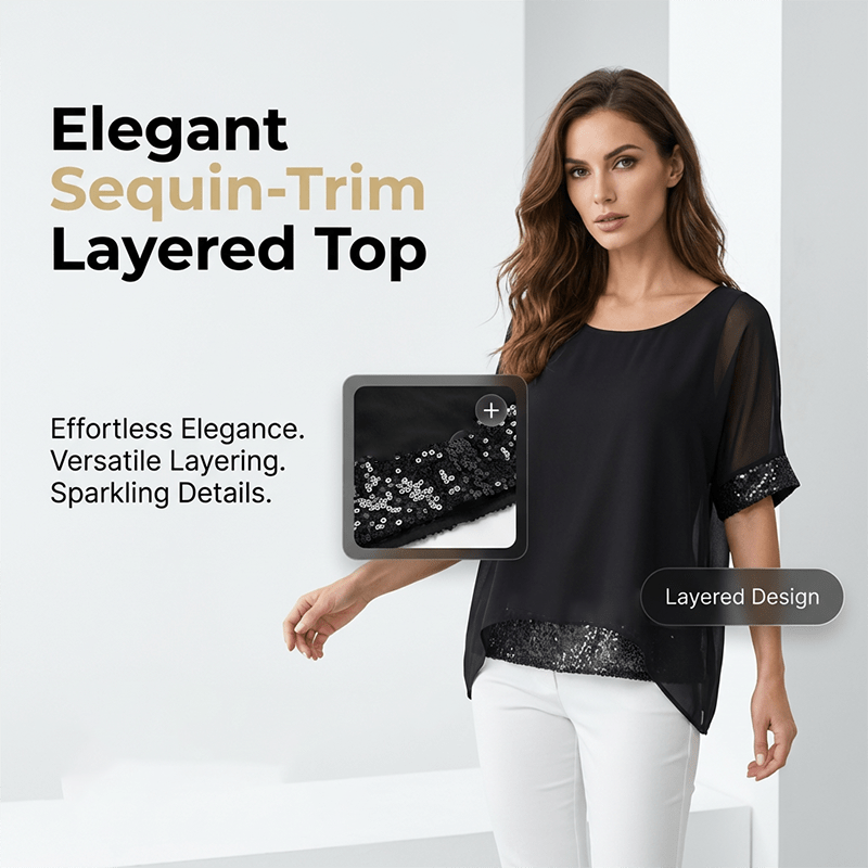 Willow Sparkle Trim Relaxed Blouse Product Image 02