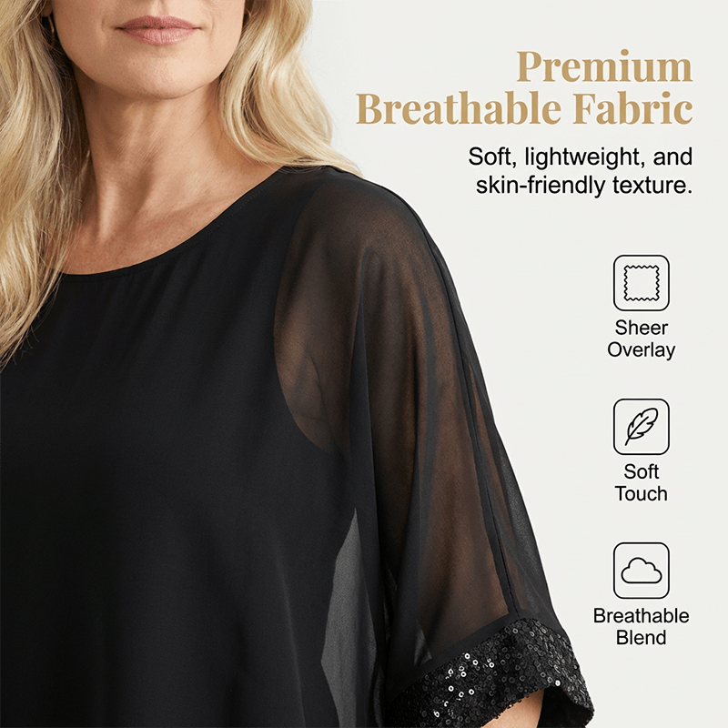 Willow Sparkle Trim Relaxed Blouse Product Image 05