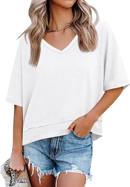 Womens Lightweight V Neck Top Product Image 04