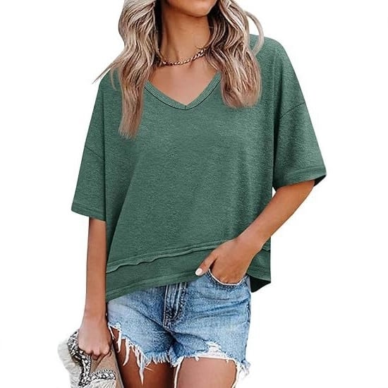 Womens Lightweight V Neck Top Product Image 05
